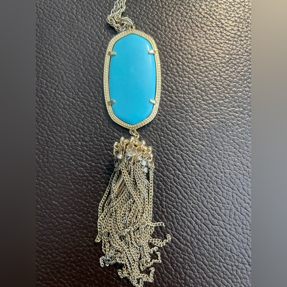100% AUTHENTIC KENDRA SCOTT RAYNE TURQUOISE NECKLACE - Picture 2 of 6